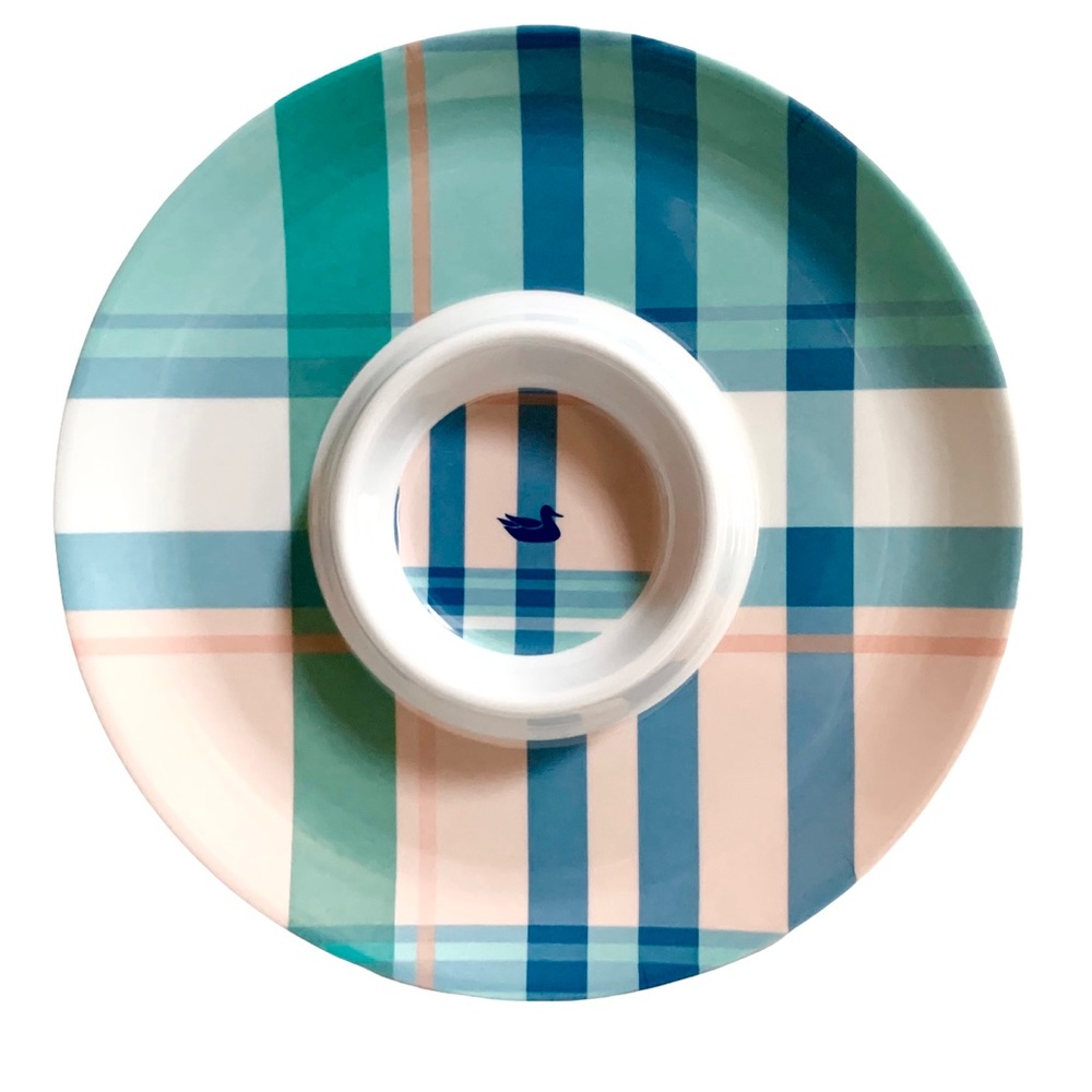Southern Marsh Pink & Turquoise Plaid Dip Tray